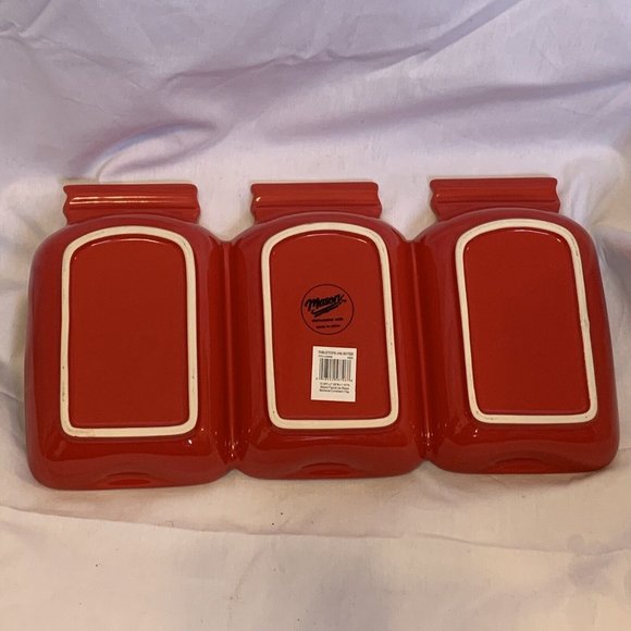 COPY - Mason Craft & More 3 Compartment Tabletop Candy Serving Dish Tray NEW RED - Picture 4 of 12